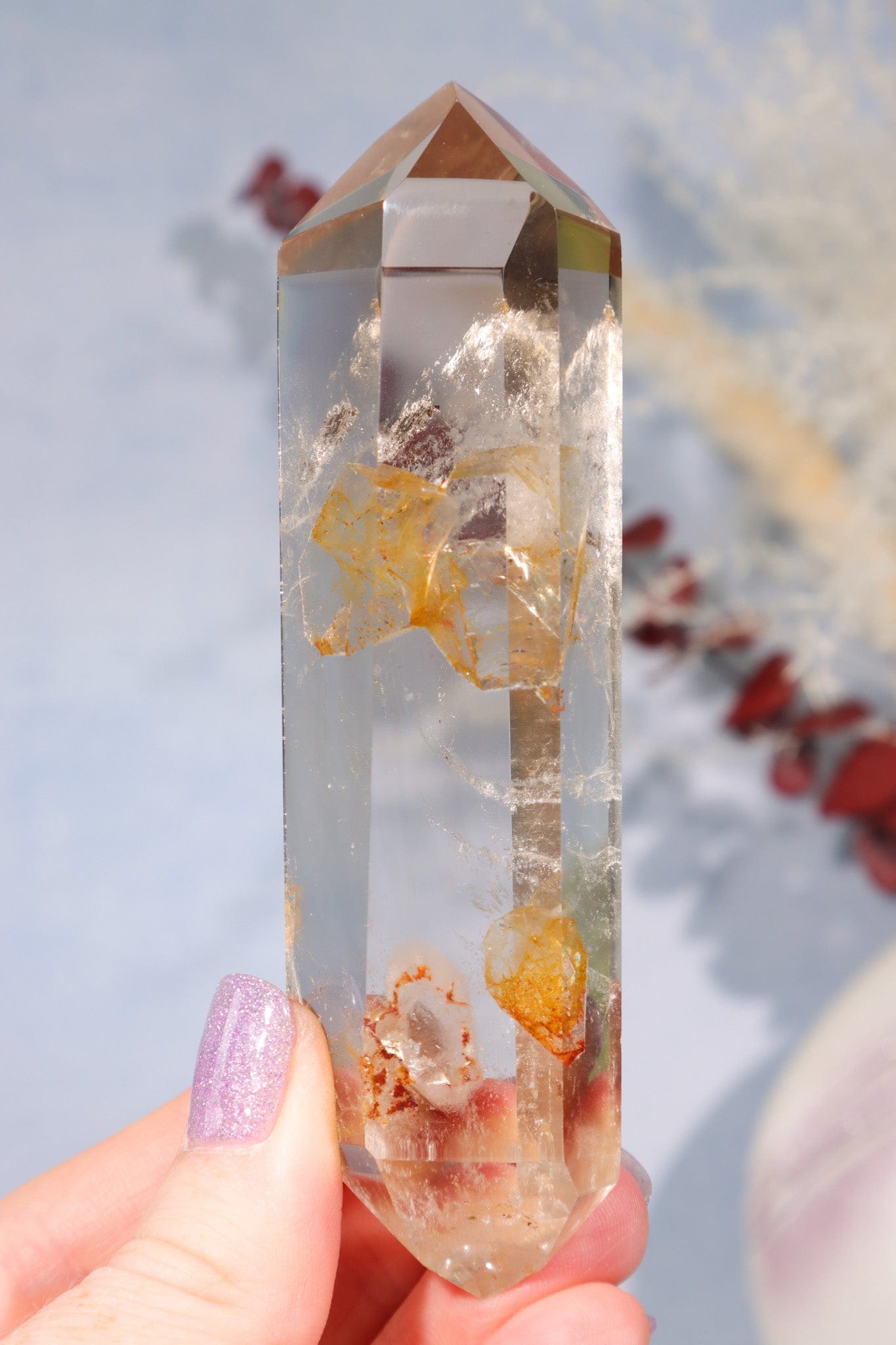 OUTLET Smokey Quartz Double Terminated Point With Iron Inclusions Points Tali & Loz Crystals