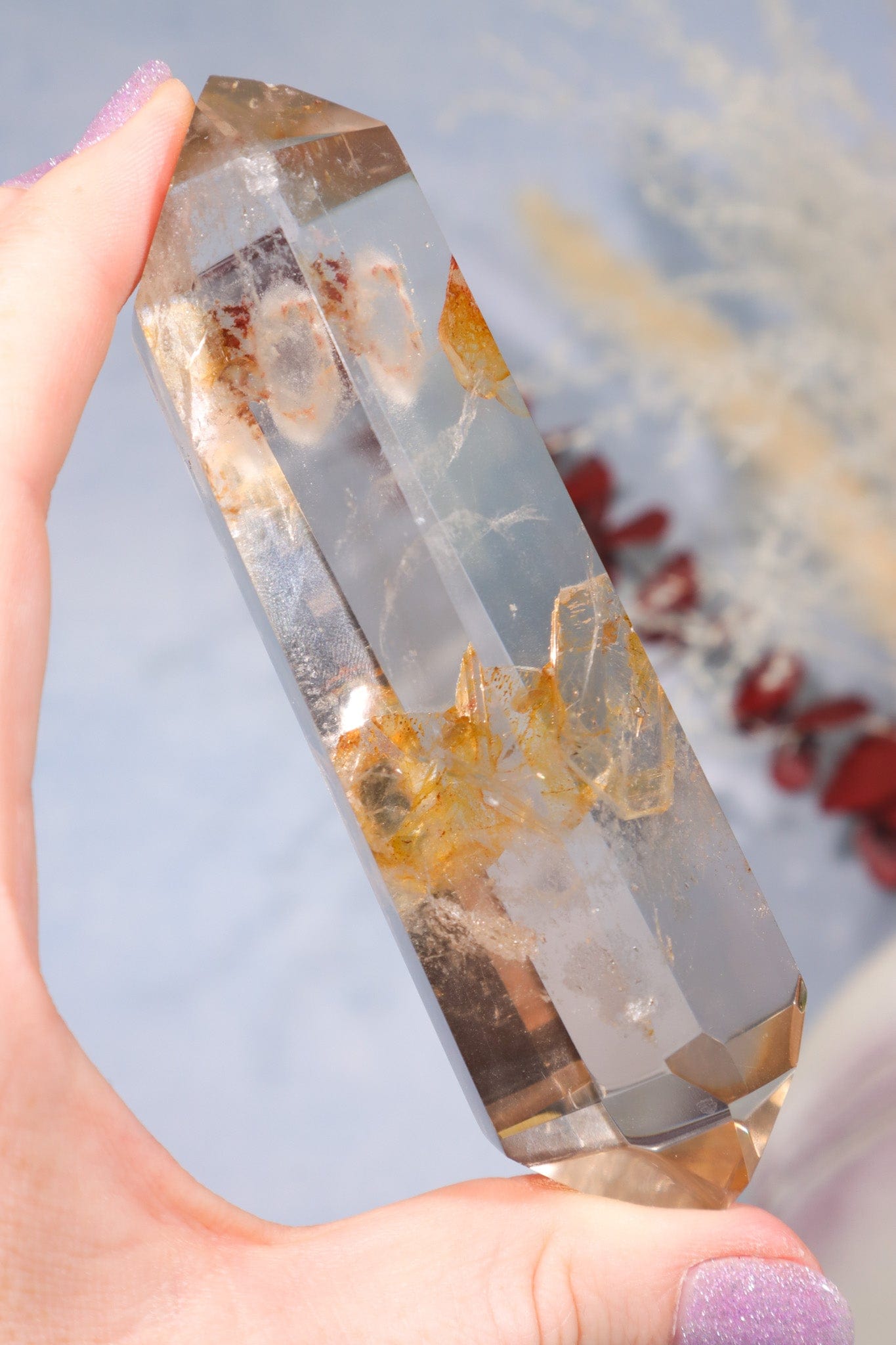 OUTLET Smokey Quartz Double Terminated Point With Iron Inclusions Points Tali & Loz Crystals