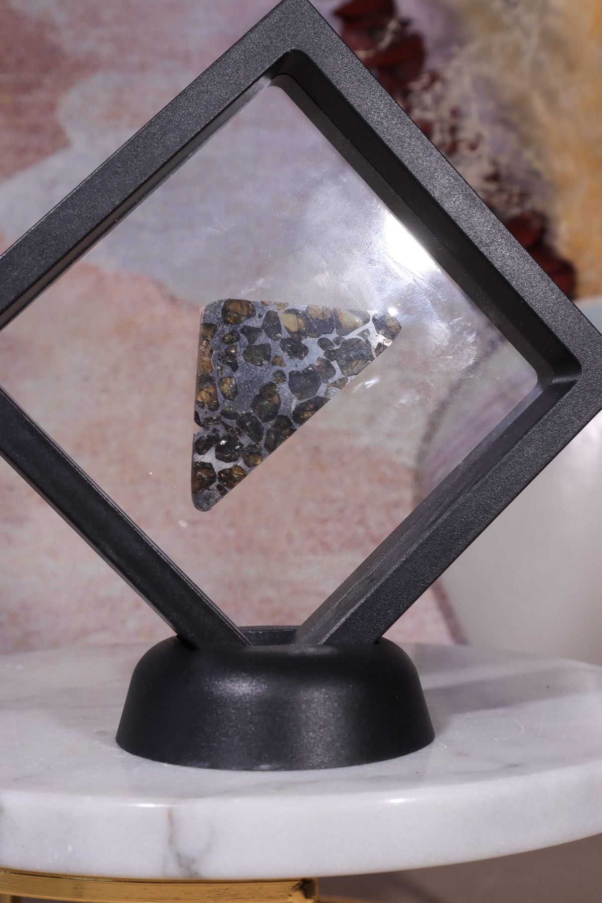 Pallasite Meteorite Slices | Seymchan, Russia | A or B Meteorite Tali & Loz Crystals