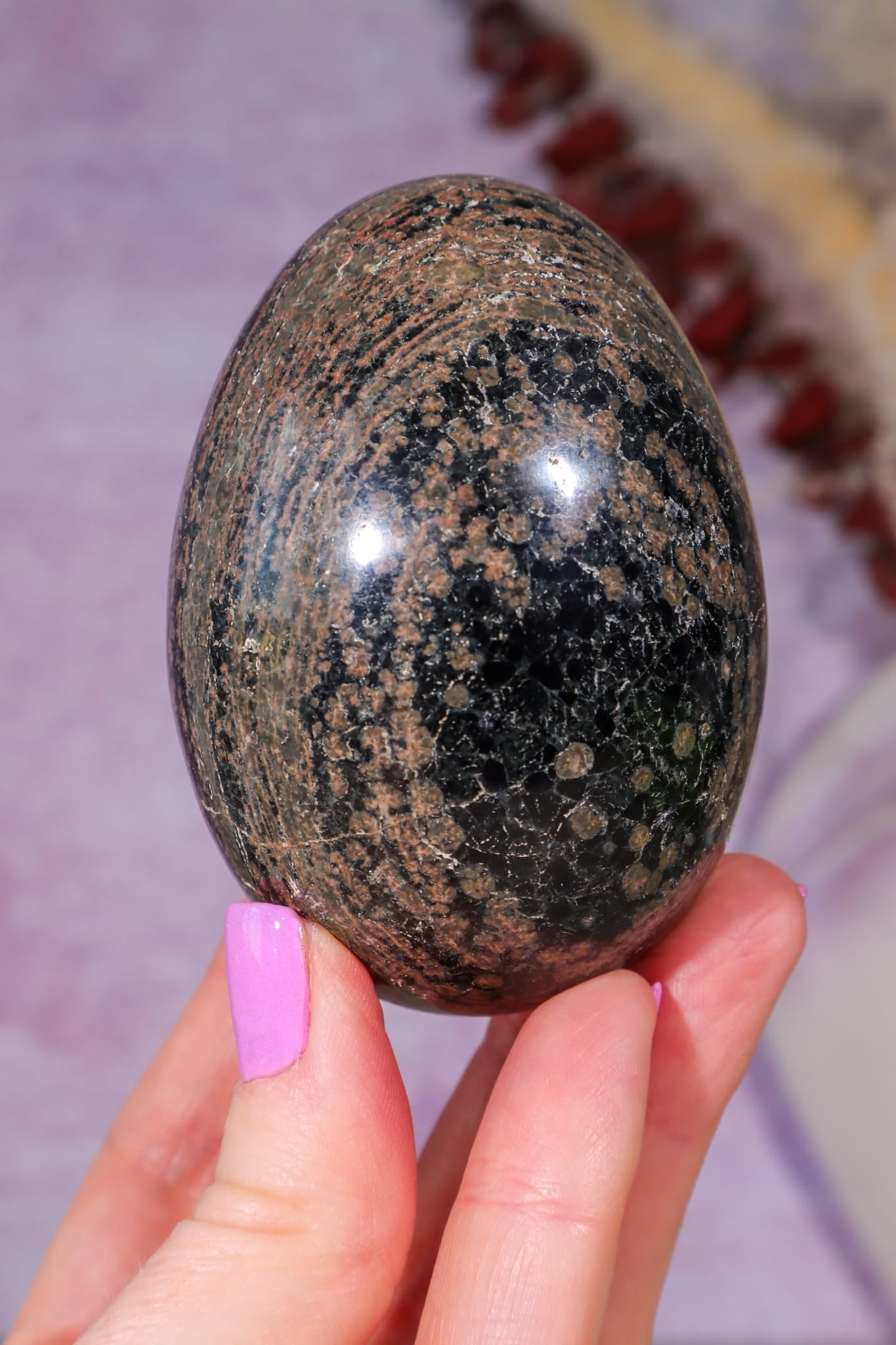 Peanut Obsidian Egg | 7.4cm | Mexico Crystal Tali & Loz Crystals
