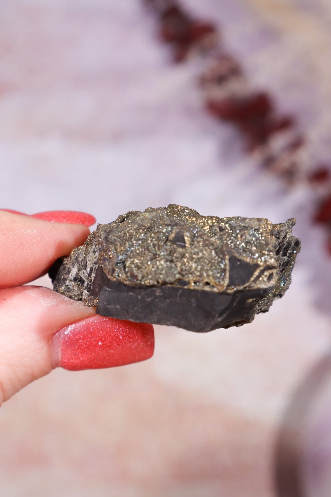 Permineralized Wood with Marcasite 29.56g Fossil Tali & Loz Crystals