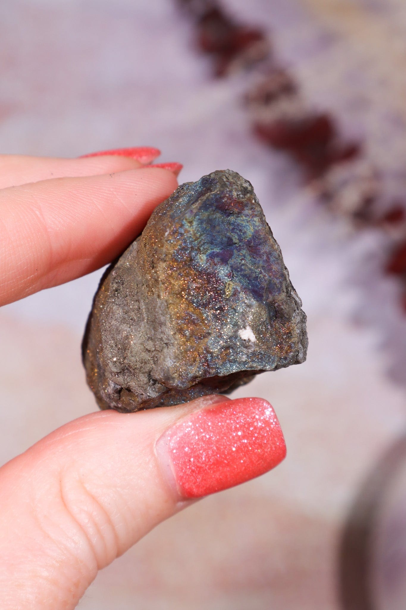 Permineralized Wood with Marcasite 59.8g Fossil Tali & Loz Crystals