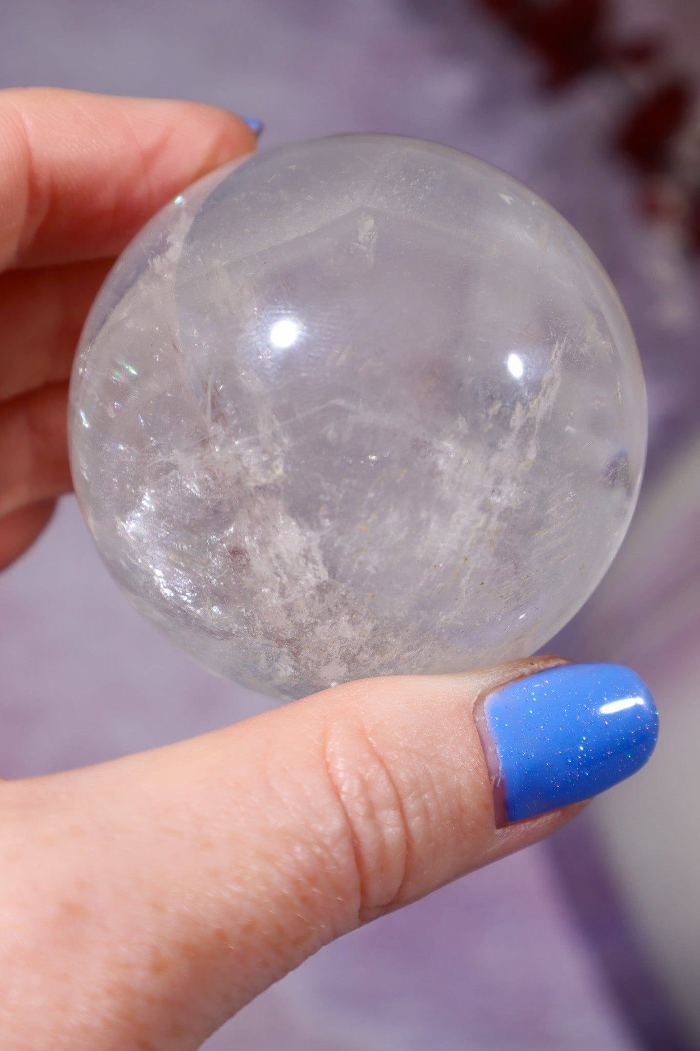 Phantom Clear Quartz Sphere 48mm Spheres Tali & Loz Crystals
