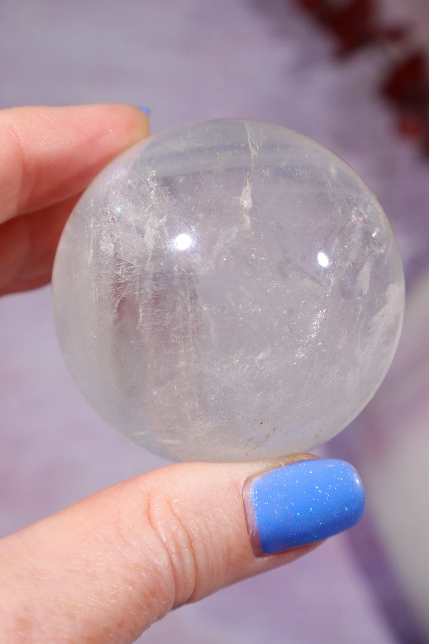 Phantom Clear Quartz Sphere 48mm Spheres Tali & Loz Crystals
