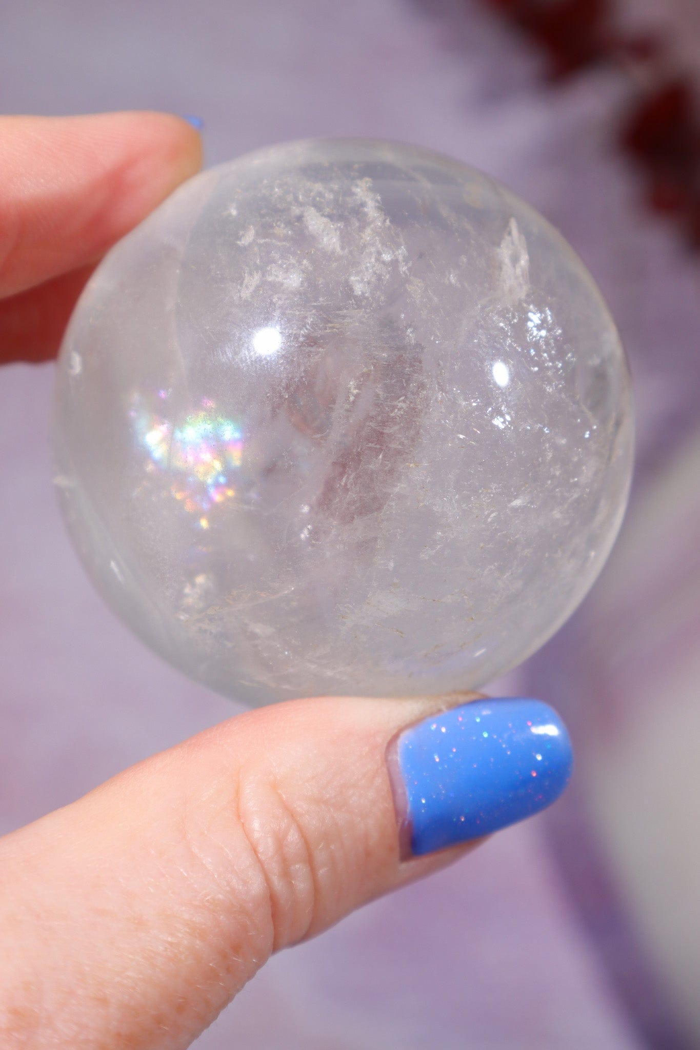 Phantom Clear Quartz Sphere 48mm Spheres Tali & Loz Crystals