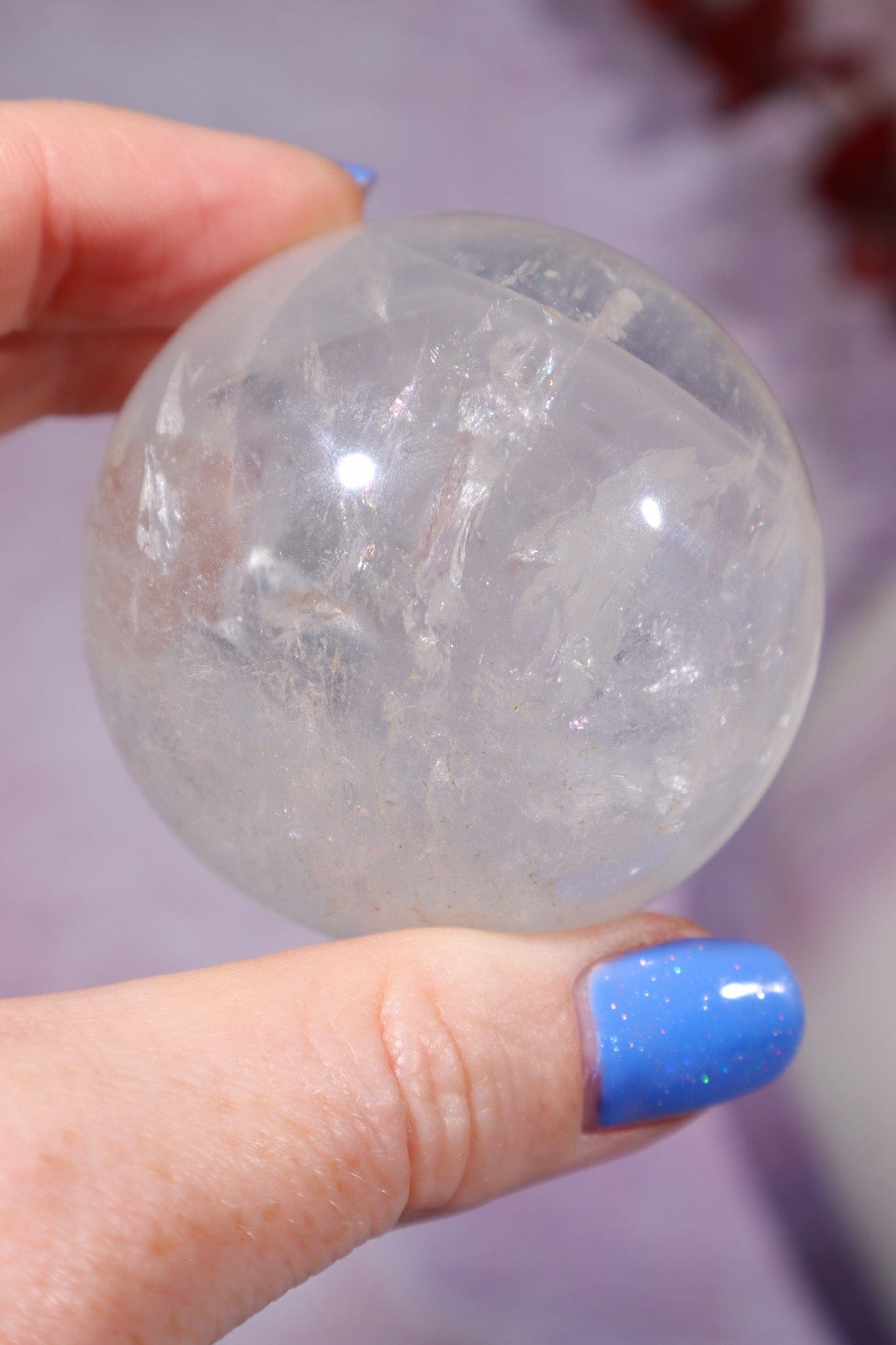 Phantom Clear Quartz Sphere 48mm Spheres Tali & Loz Crystals