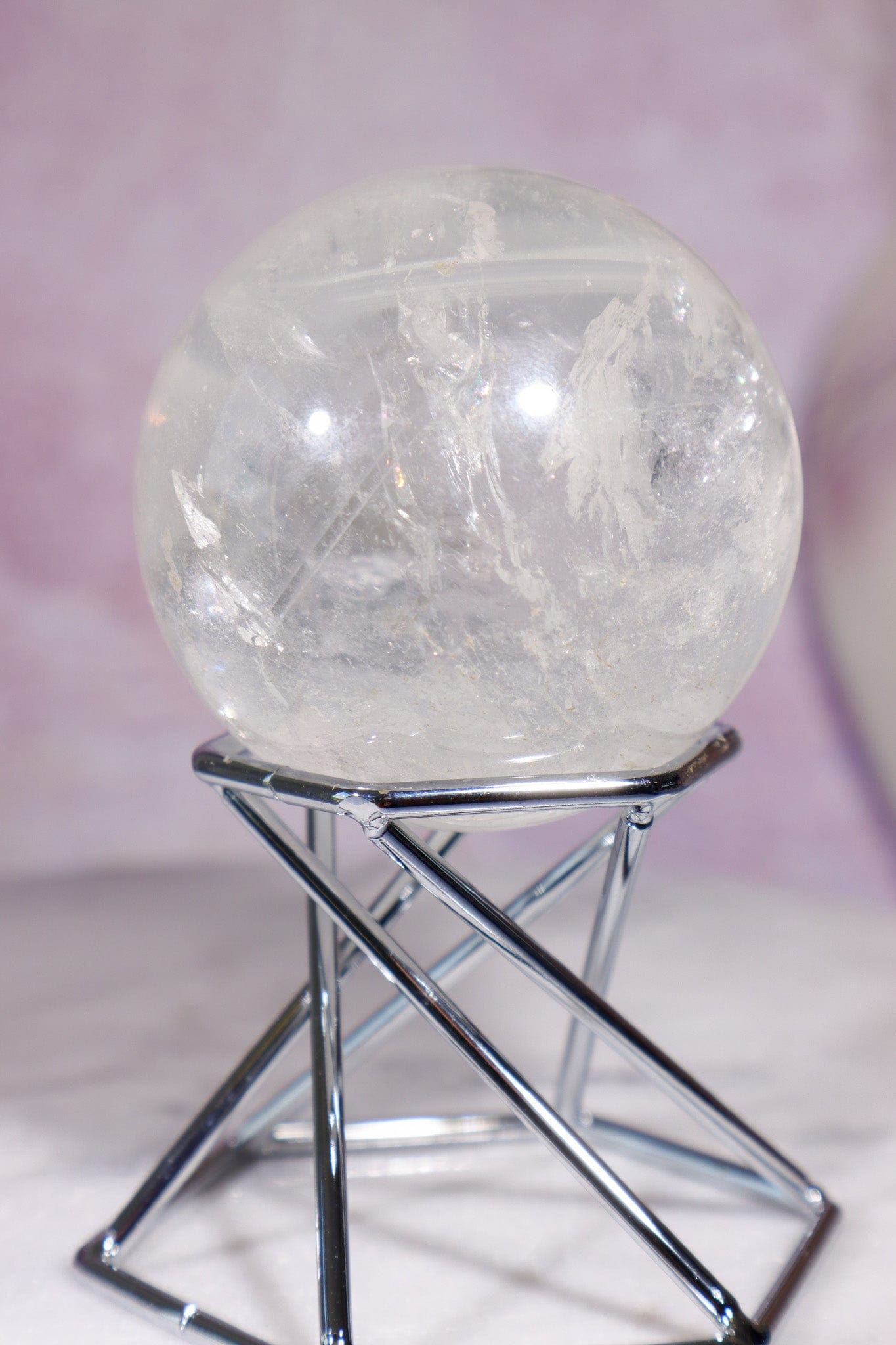 Phantom Clear Quartz Sphere 48mm Spheres Tali & Loz Crystals