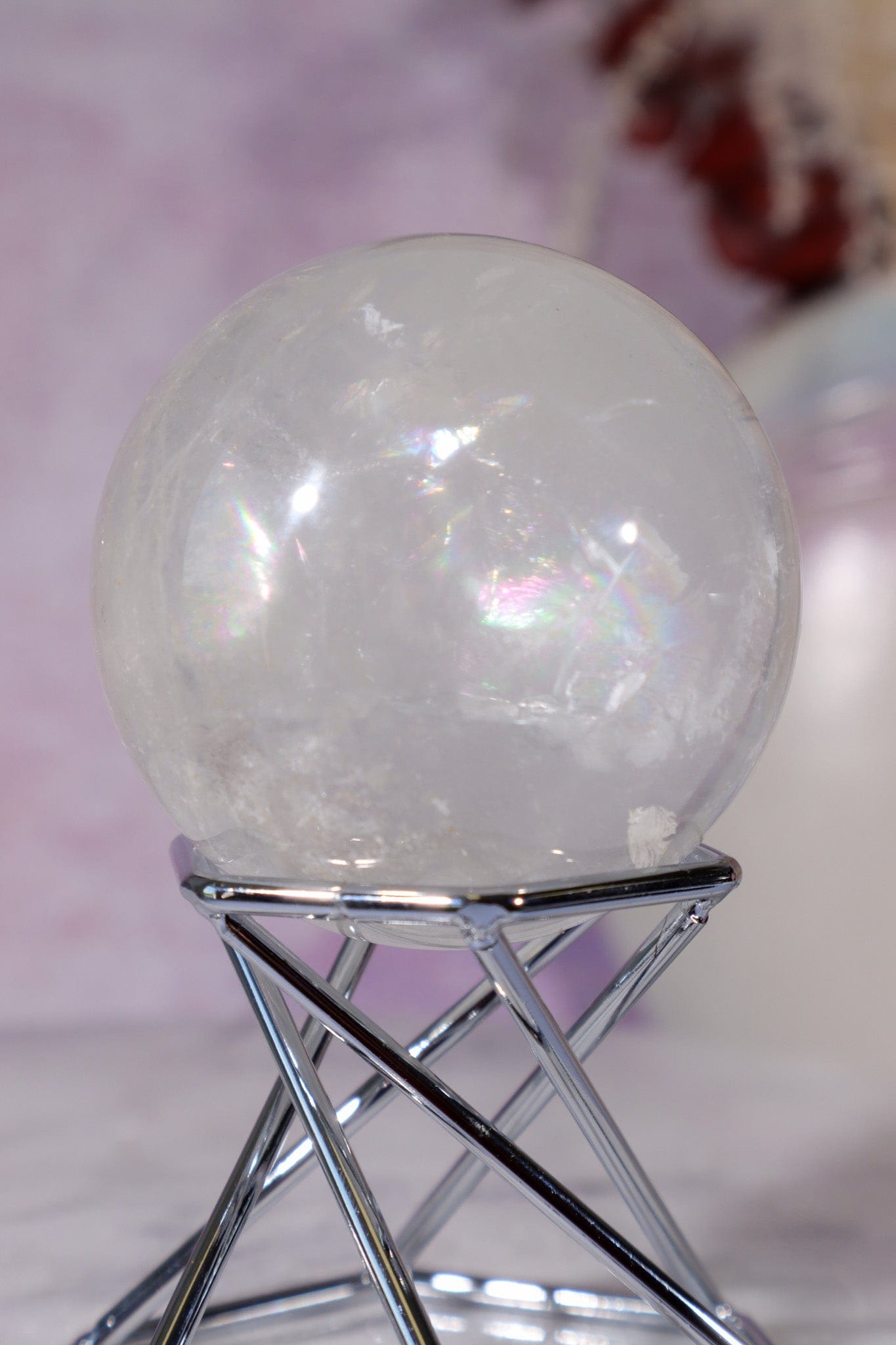 Phantom Clear Quartz Sphere 48mm Spheres Tali & Loz Crystals