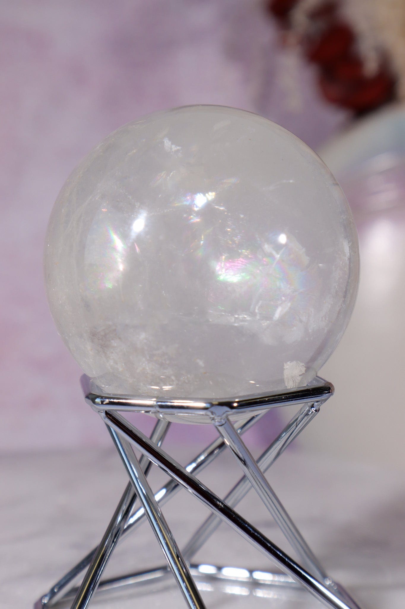 Phantom Clear Quartz Sphere 48mm Spheres Tali & Loz Crystals