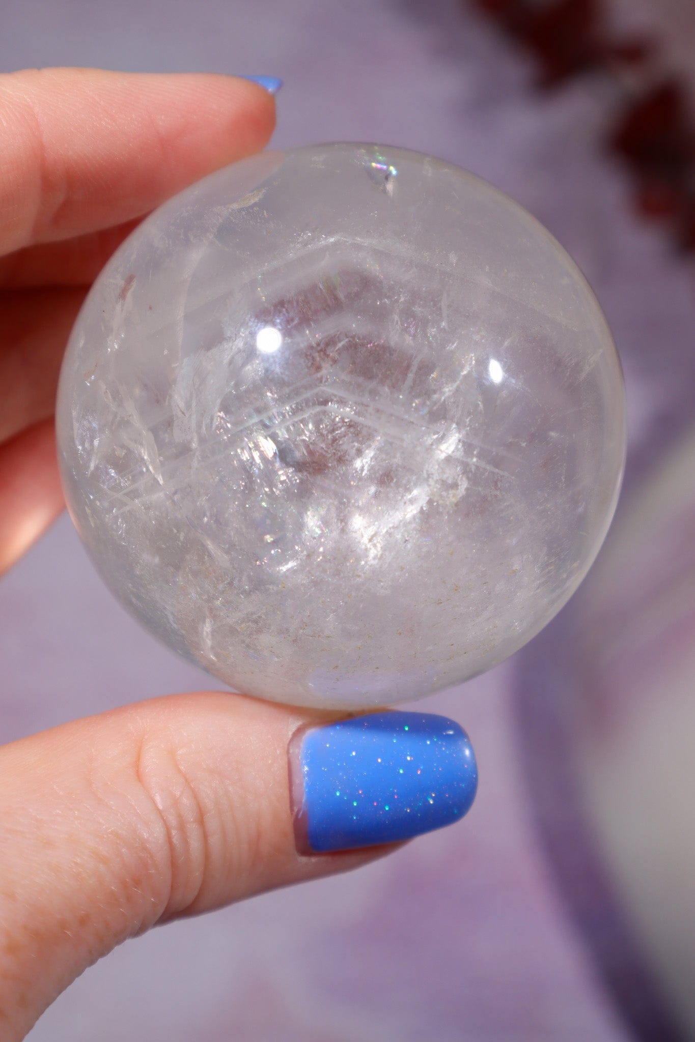 Phantom Clear Quartz Sphere 48mm Spheres Tali & Loz Crystals