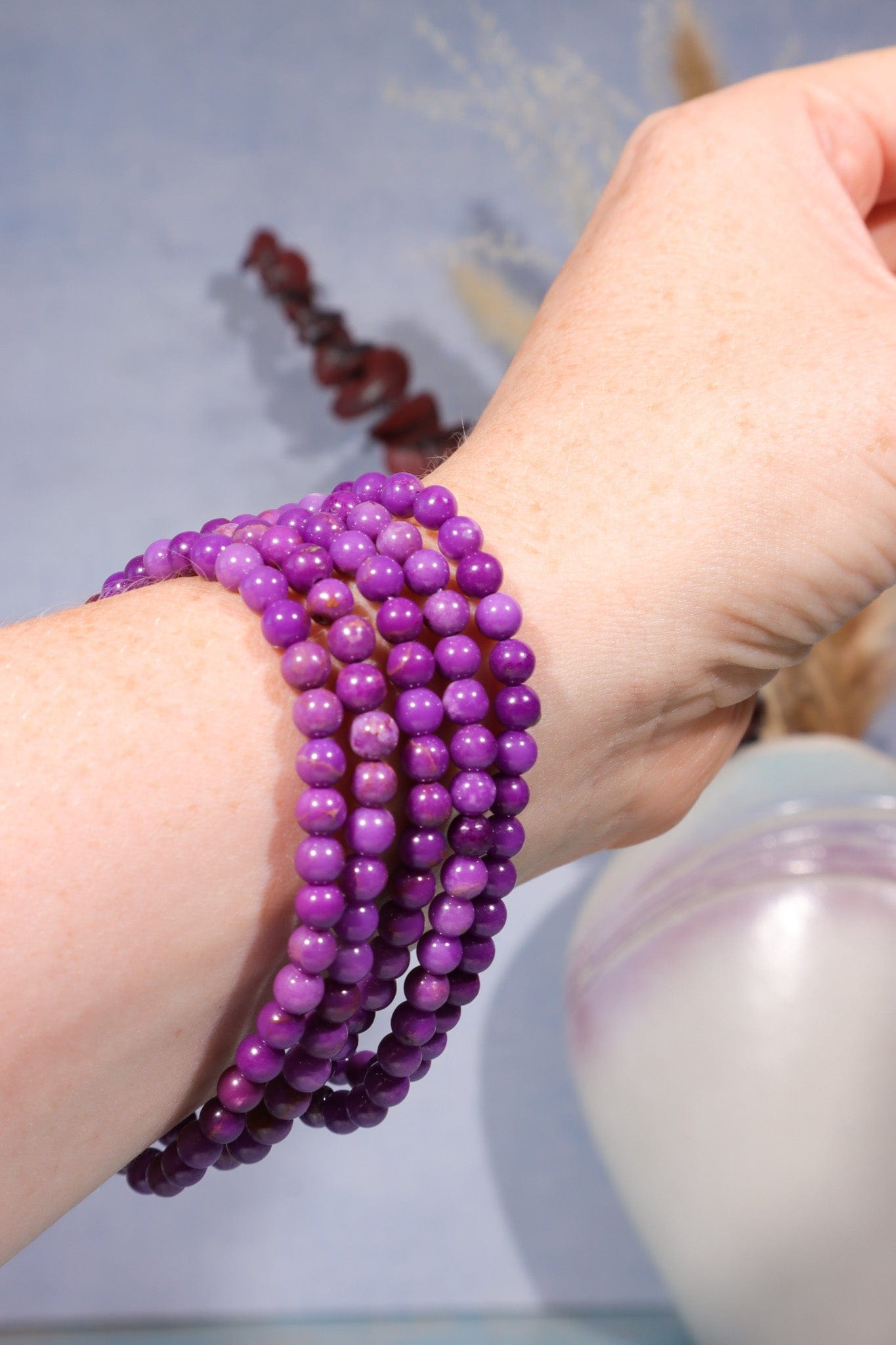 Phosphosiderite Beaded Bracelet (Bead Size 0.4cm), Intuitively Chosen Bracelets Tali & Loz Crystals