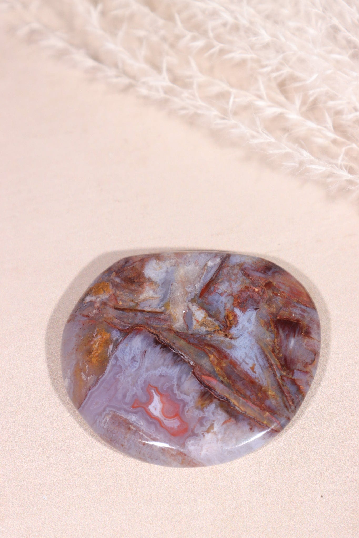 Pietersite in Agate Palmstone 5cm - Tali & Loz Crystals