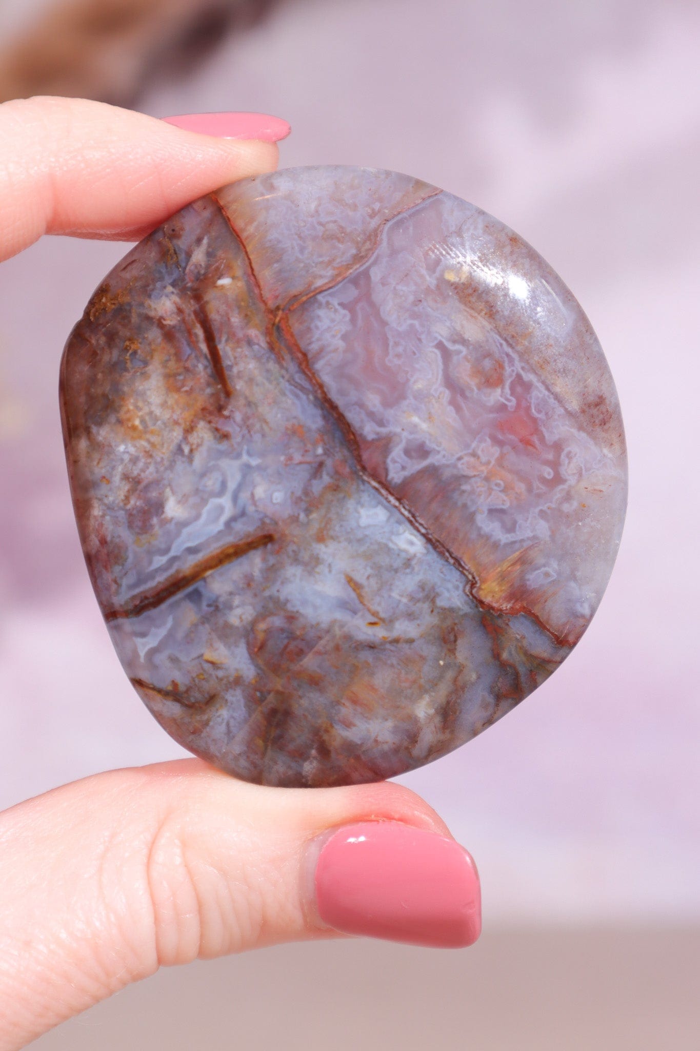 Pietersite in Agate Palmstone 5cm - Tali & Loz Crystals