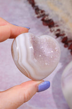 Pink Amethyst In Agate Heart Carving 106gr Hearts Tali & Loz Crystals
