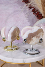 Pink Amethyst In Agate Heart Carving 139gr Hearts Tali & Loz Crystals