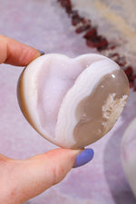 Pink Amethyst In Agate Heart Carving 139gr Hearts Tali & Loz Crystals