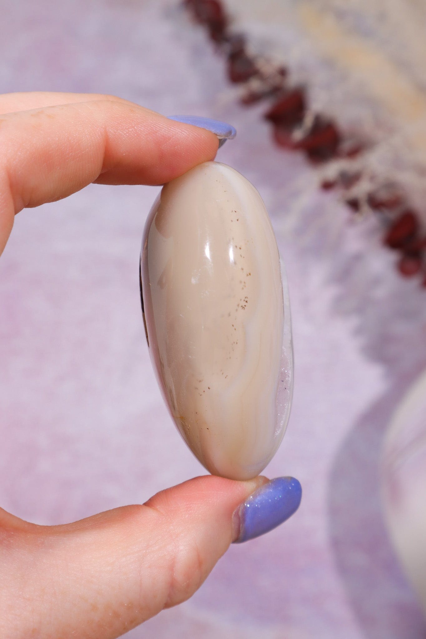 Pink Amethyst In Agate Heart Carving 139gr Hearts Tali & Loz Crystals