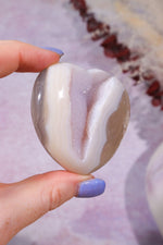 Pink Amethyst In Agate Heart Carving 139gr Hearts Tali & Loz Crystals