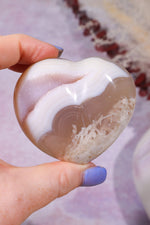 Pink Amethyst In Agate Heart Carving 154gr Hearts Tali & Loz Crystals