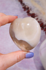 Pink Amethyst In Agate Heart Carving 154gr Hearts Tali & Loz Crystals