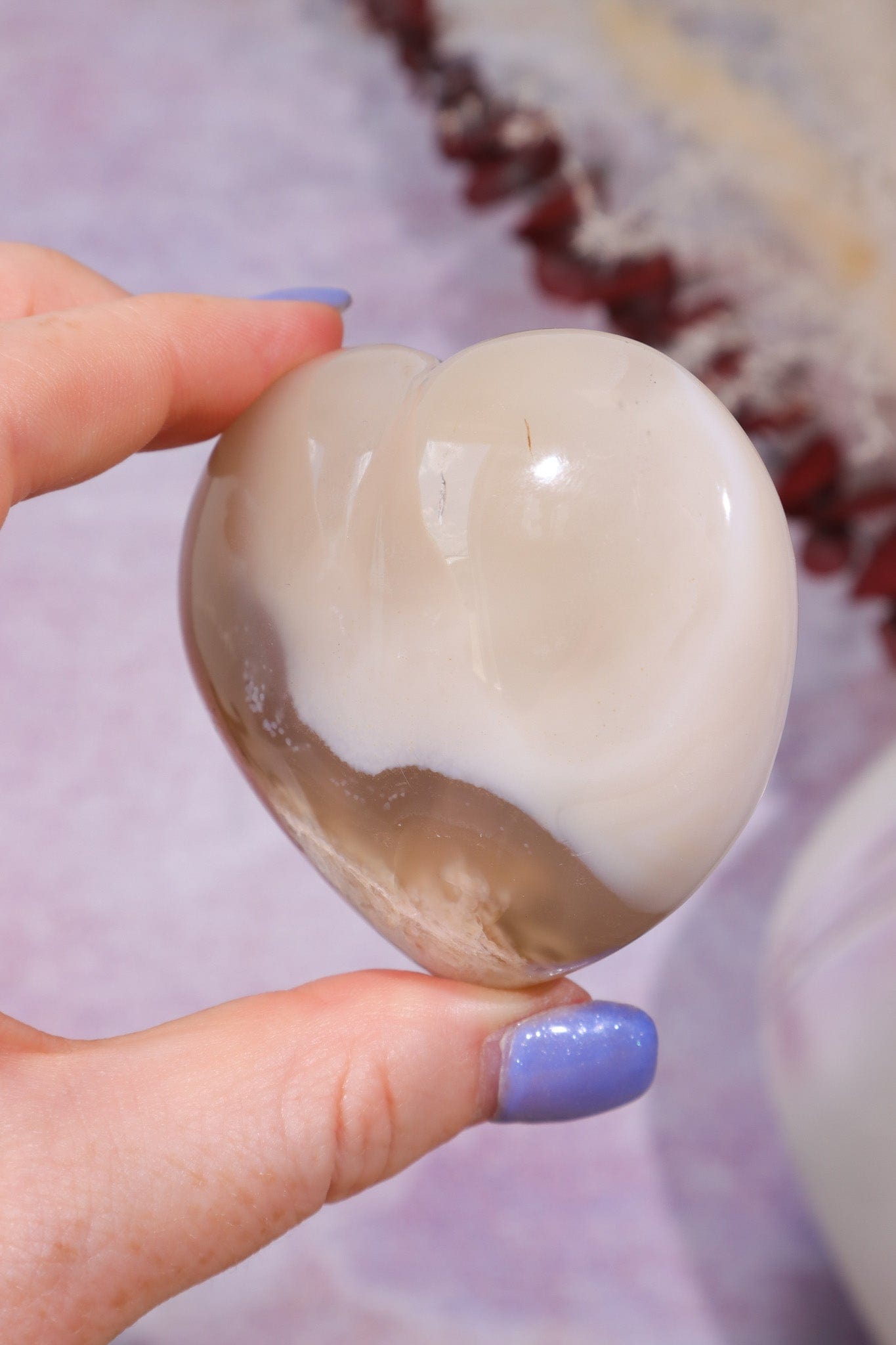 Pink Amethyst In Agate Heart Carving 154gr Hearts Tali & Loz Crystals