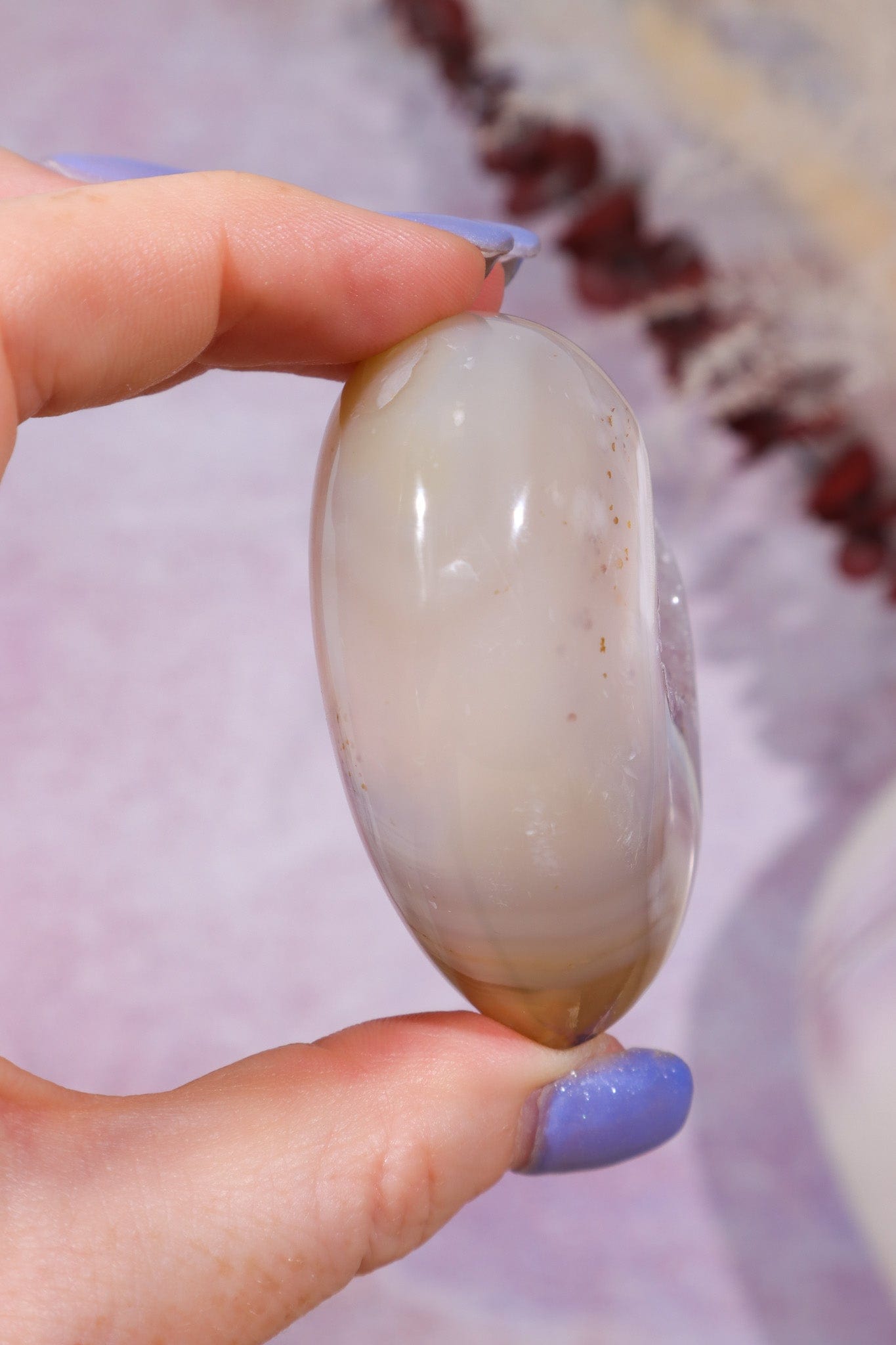 Pink Amethyst In Agate Heart Carving 162gr Hearts Tali & Loz Crystals