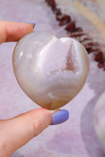 Pink Amethyst In Agate Heart Carving 162gr Hearts Tali & Loz Crystals