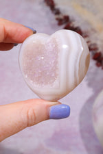 Pink Amethyst In Agate Heart Carving 98gr Hearts Tali & Loz Crystals
