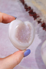 Pink Amethyst In Agate Heart Carving 98gr Hearts Tali & Loz Crystals
