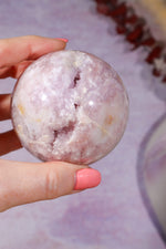 Pink Amethyst with Flower Agate & Lilac Amethyst Sphere 6.3cm spheres Tali & Loz Crystals