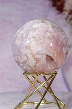 Pink Amethyst with Flower Agate & White Quartz Druzy Sphere 6.2cm spheres Tali & Loz Crystals