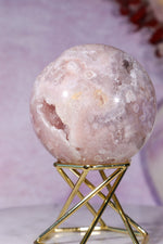 Pink Amethyst with Flower Agate & White Quartz Druzy Sphere 6.2cm spheres Tali & Loz Crystals