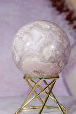 Pink Amethyst with Flower Agate & White Quartz Druzy Sphere 6.2cm spheres Tali & Loz Crystals