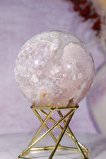 Pink Amethyst with Flower Agate & White Quartz Druzy Sphere 6.2cm spheres Tali & Loz Crystals