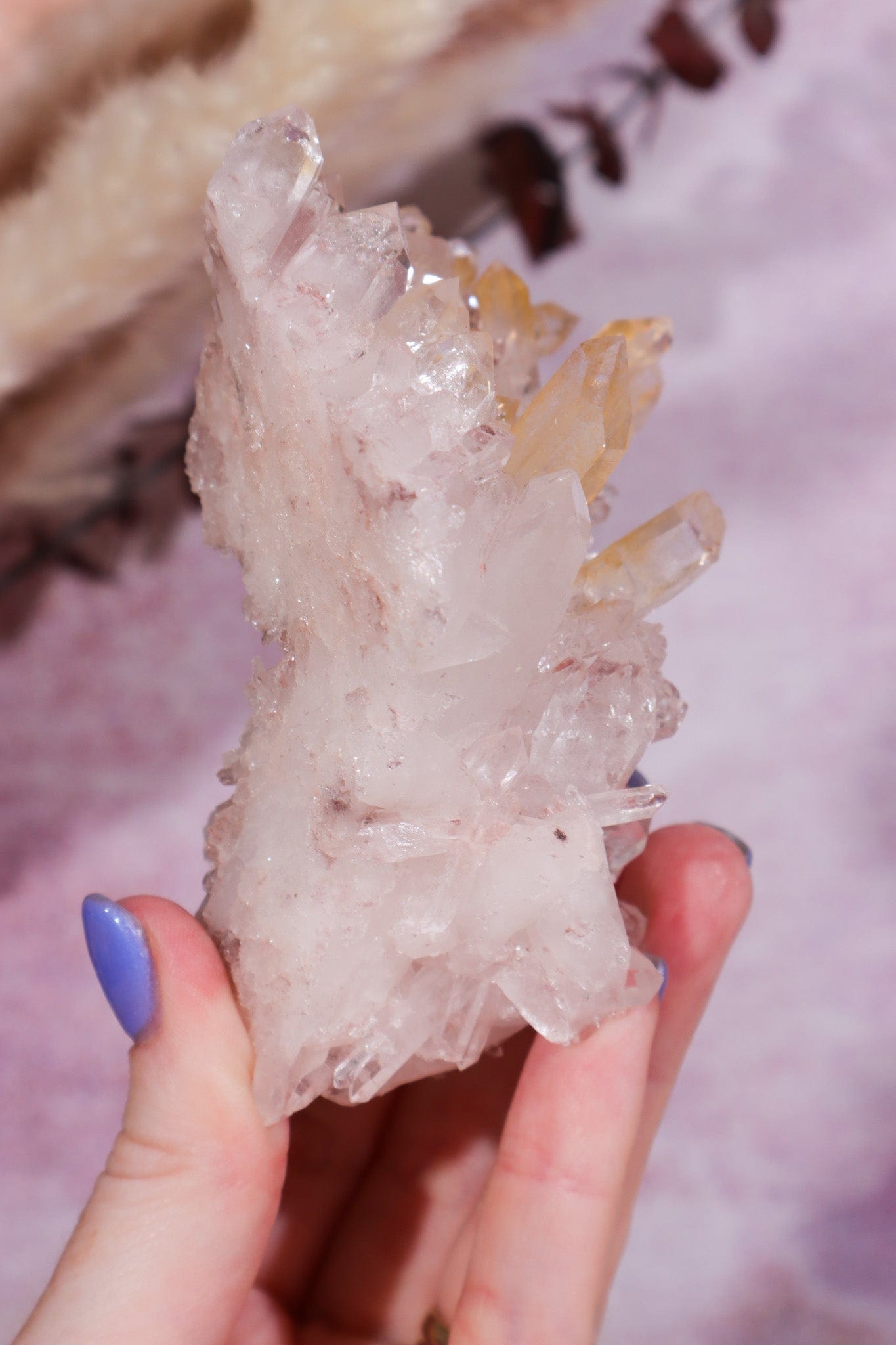 Pink Lemurian Cluster with Halloysite Inclusions 0.2kg - Tali & Loz Crystals