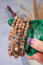 Pink Moonstone Bracelet (Bead Size 0.6cm) Bracelets Tali & Loz Crystals