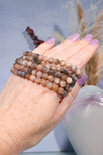 Pink Moonstone Bracelet (Bead Size 0.7cm), Intuitively Chosen Bracelets Tali & Loz Crystals