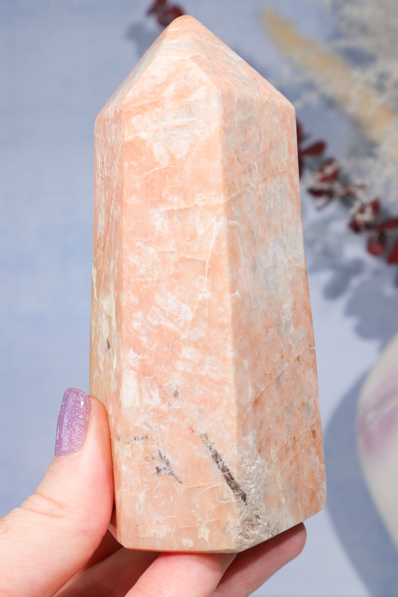 Pink Moonstone Tower 400gr Towers Tali & Loz Crystals