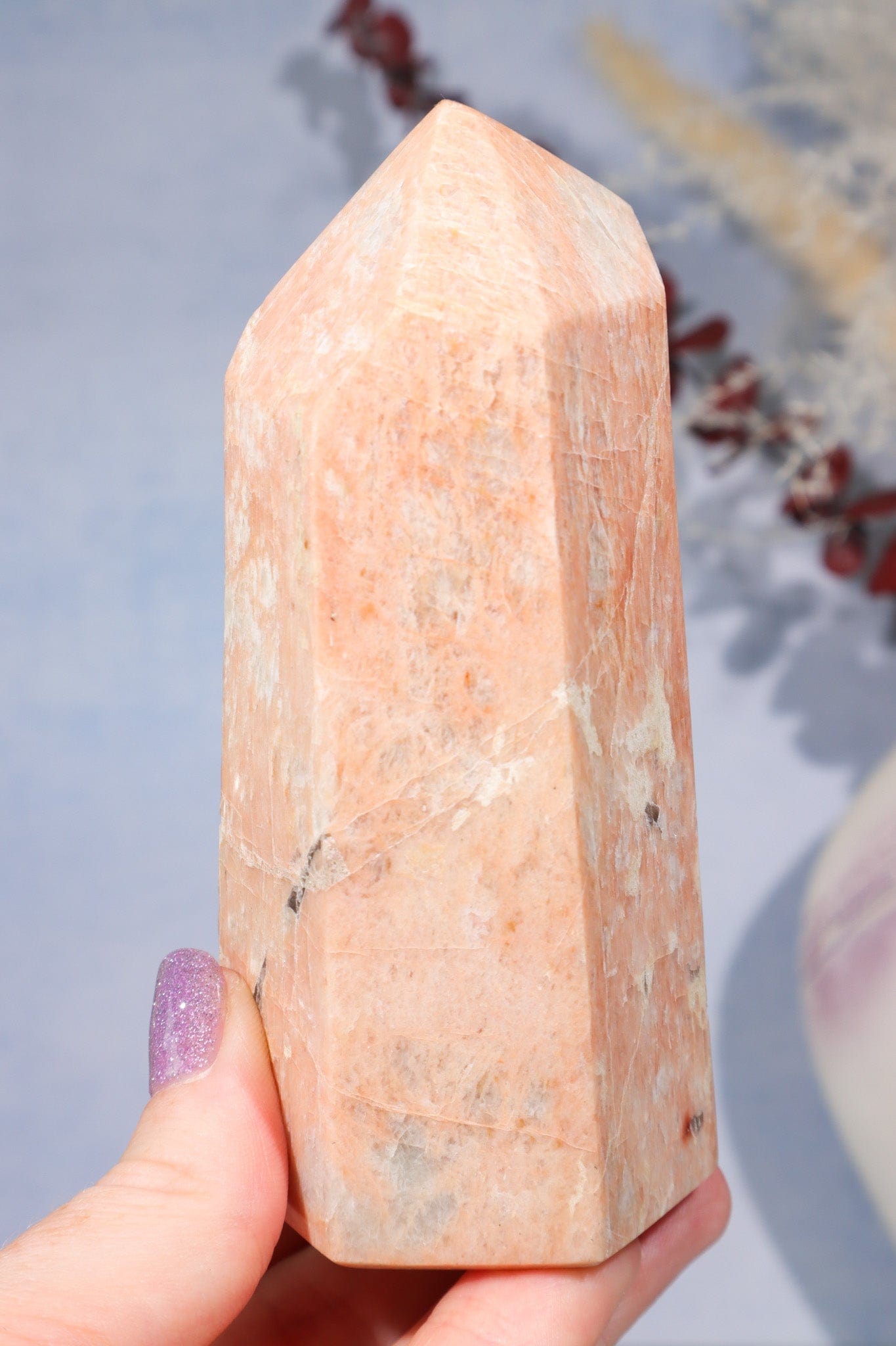 Pink Moonstone Tower 400gr Towers Tali & Loz Crystals