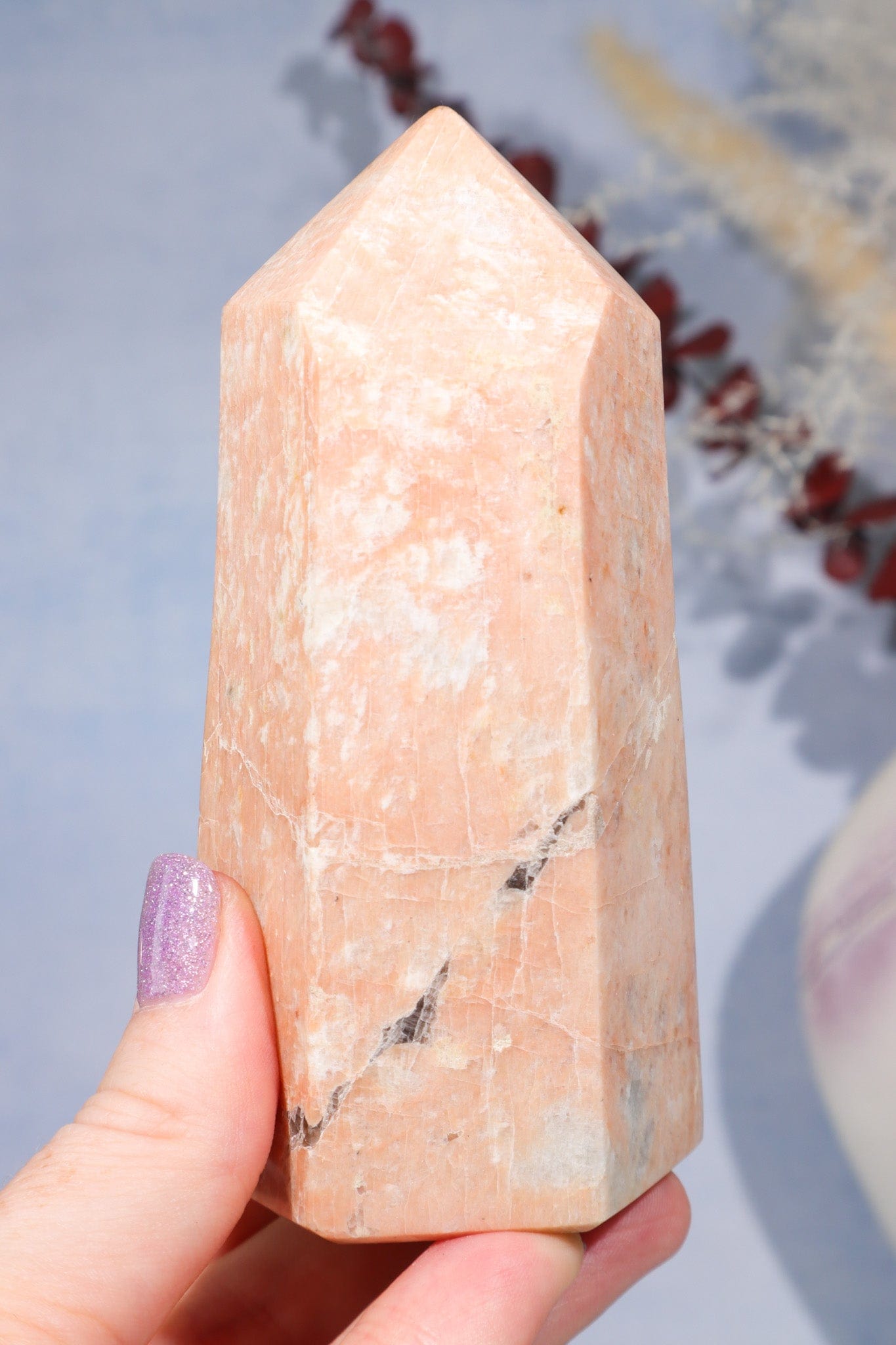 Pink Moonstone Tower 400gr Towers Tali & Loz Crystals