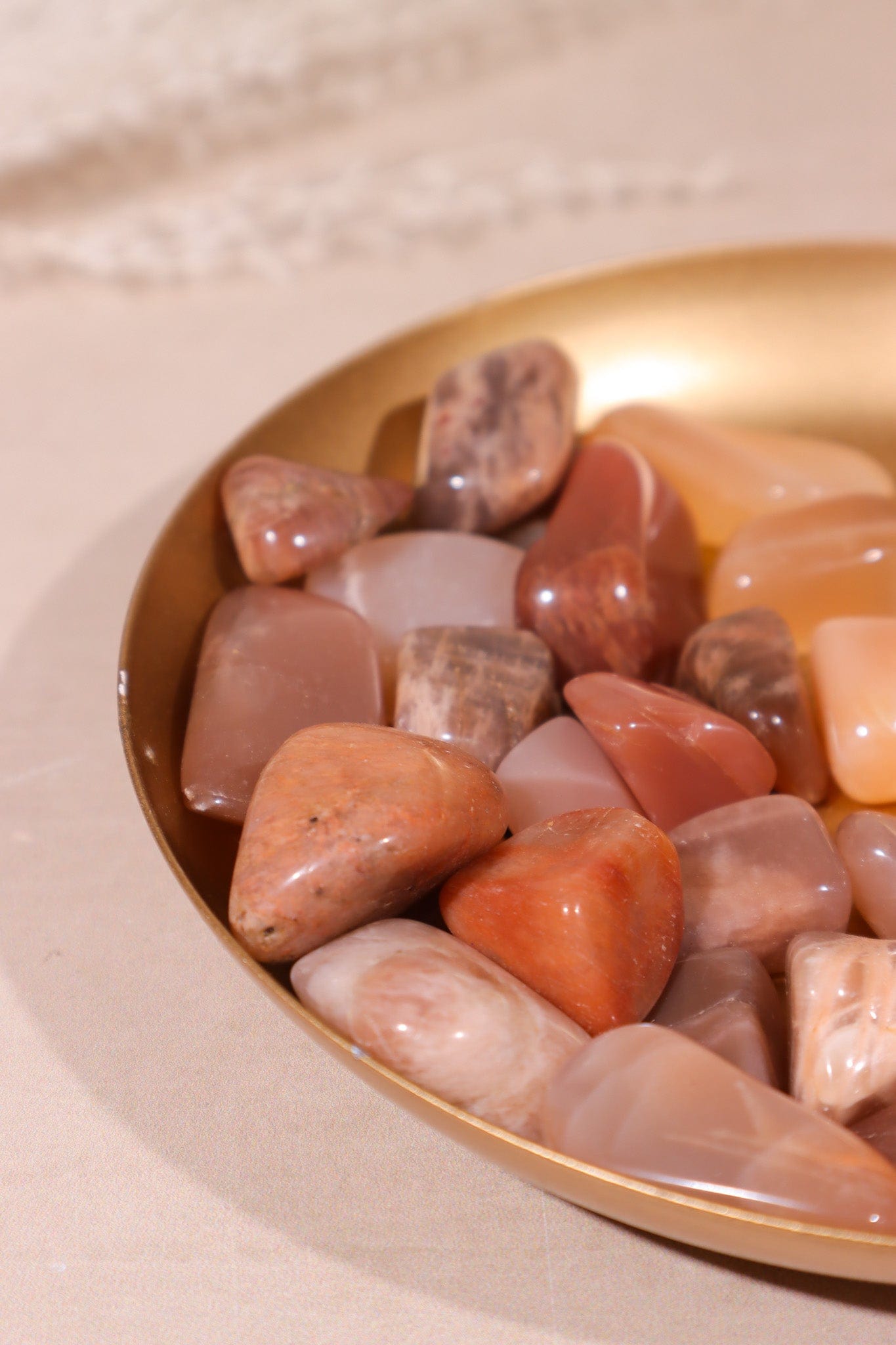 Pink Moonstone Tumblestones 20-30mm - Tali & Loz Crystals