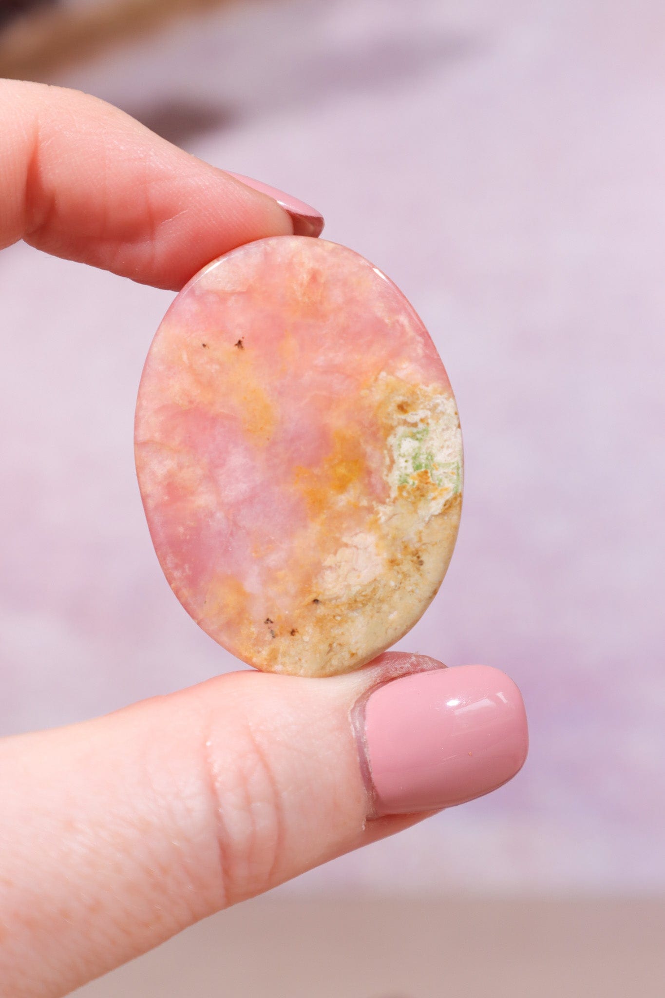 Pink Opal Cabochon 37mm - Tali & Loz Crystals