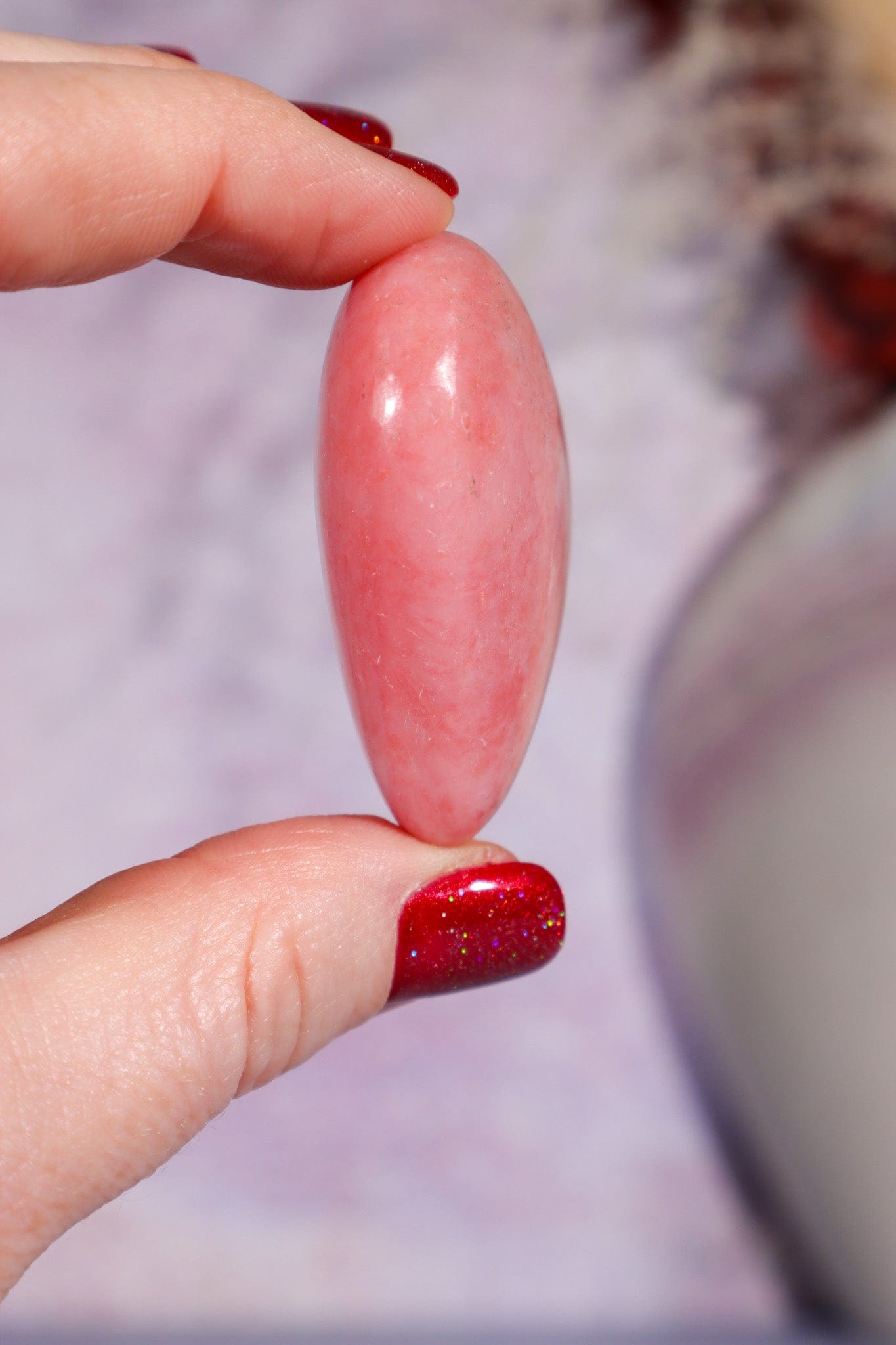 Pink Opal Heart 4.4cm, Peru Hearts Tali & Loz Crystals