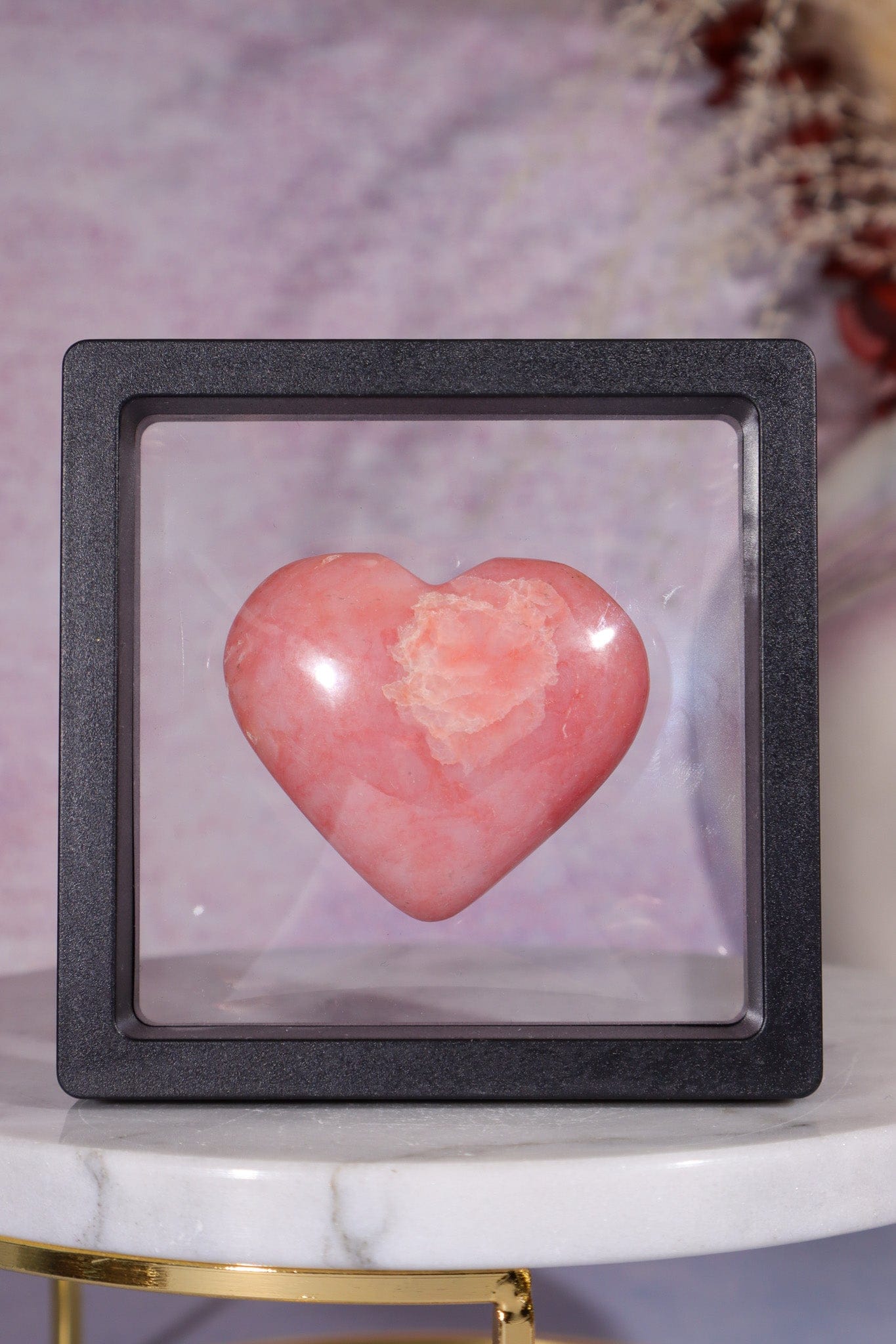 Pink Opal Heart 4.4cm, Peru Hearts Tali & Loz Crystals