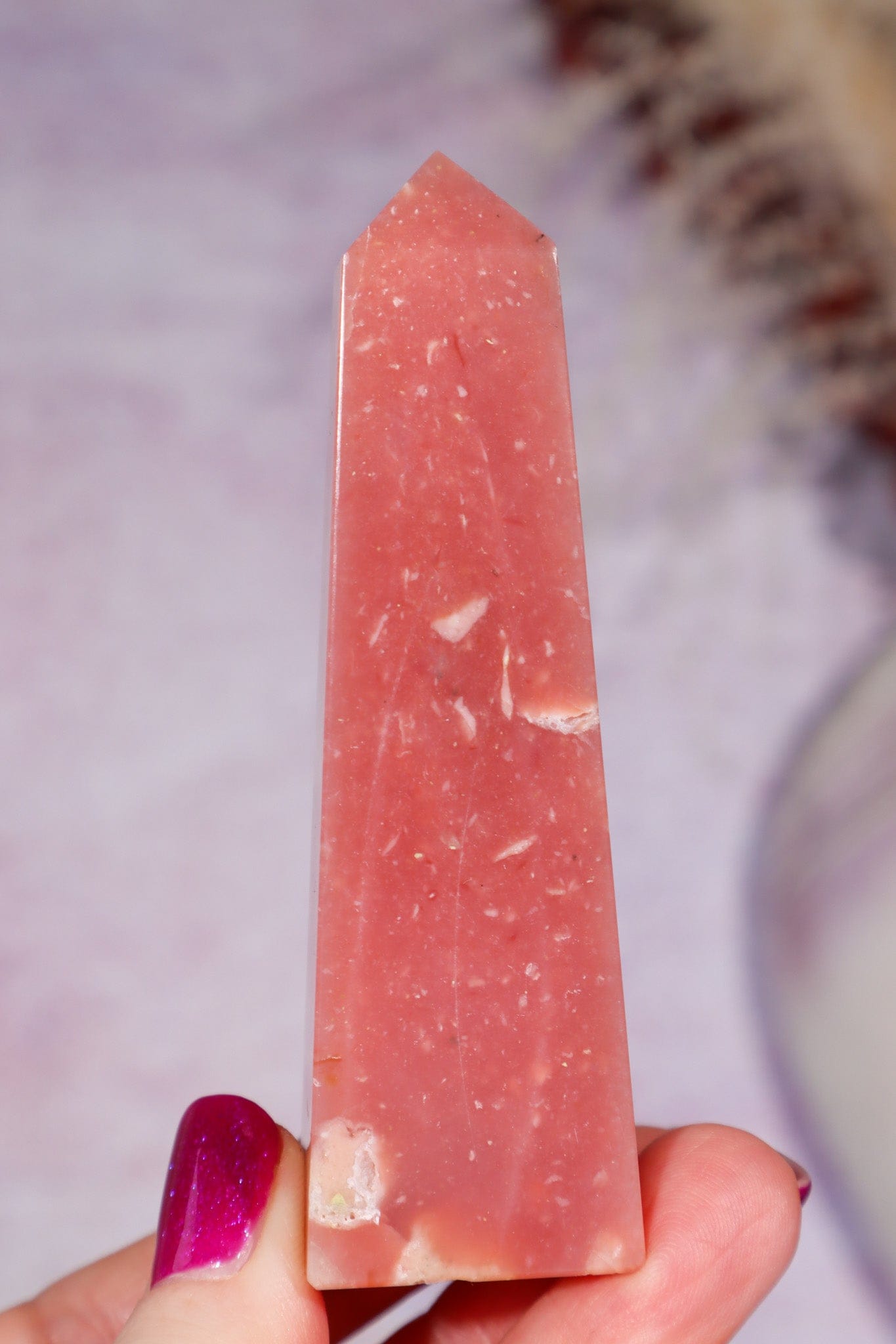 Pink Opal Tower 8.2cm, Peru Towers Tali & Loz Crystals