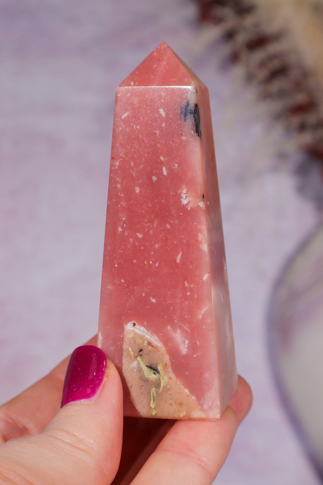 Pink Opal Tower 8.3cm, Peru Towers Tali & Loz Crystals