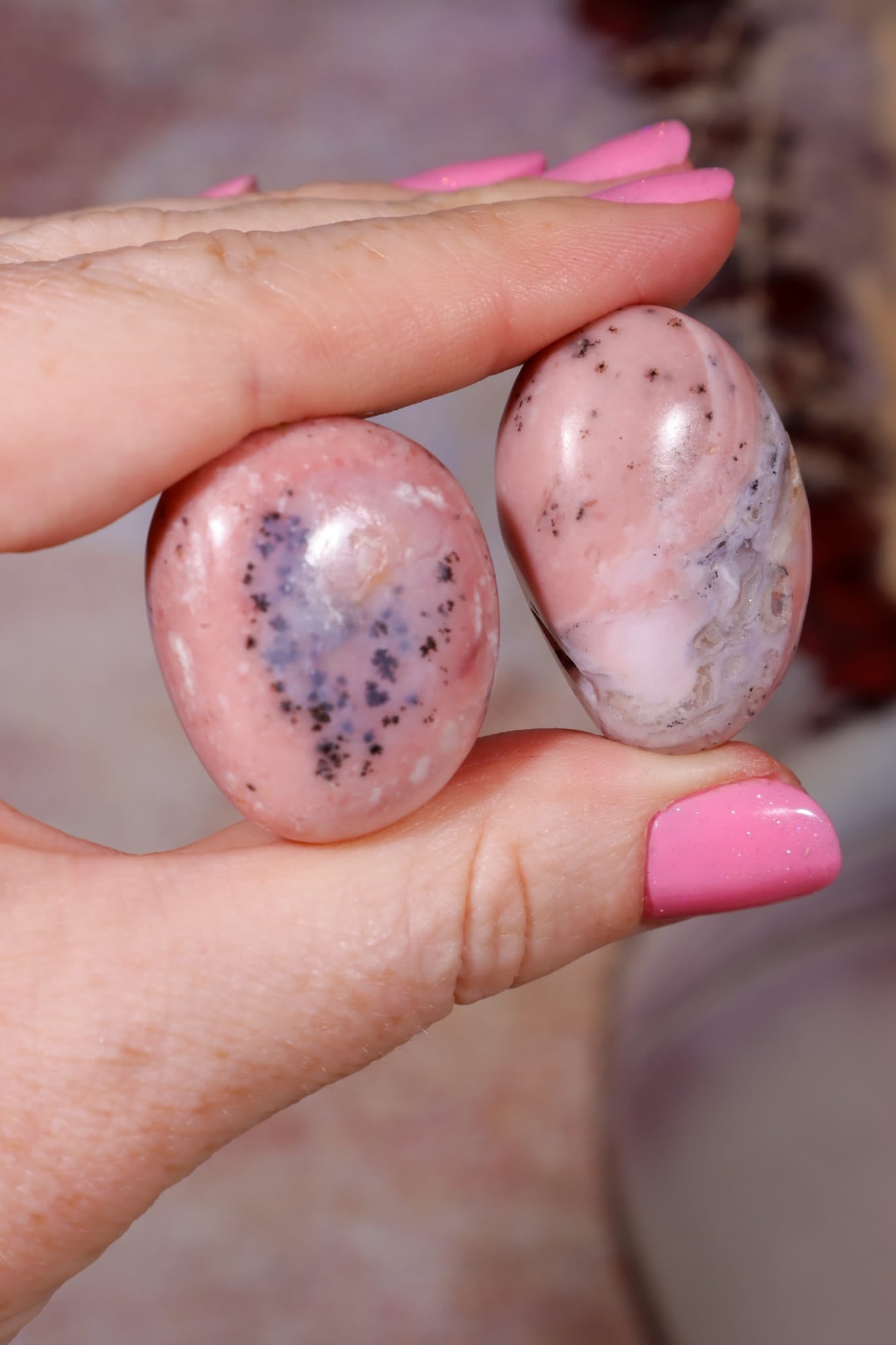 Pink Opal Tumbles | 28mm | Peru Tumblestones Tali & Loz Crystals