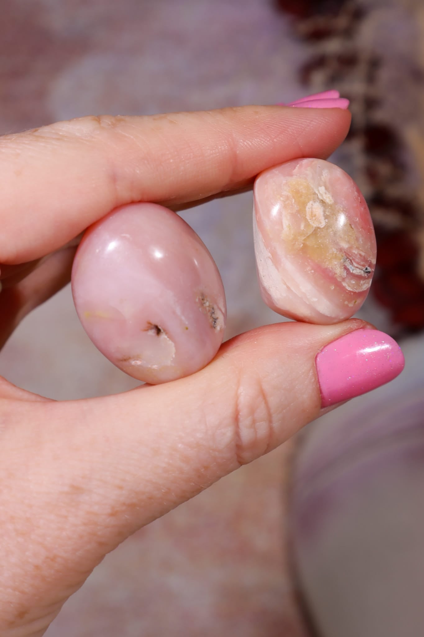 Pink Opal Tumbles | 28mm | Peru Tumblestones Tali & Loz Crystals