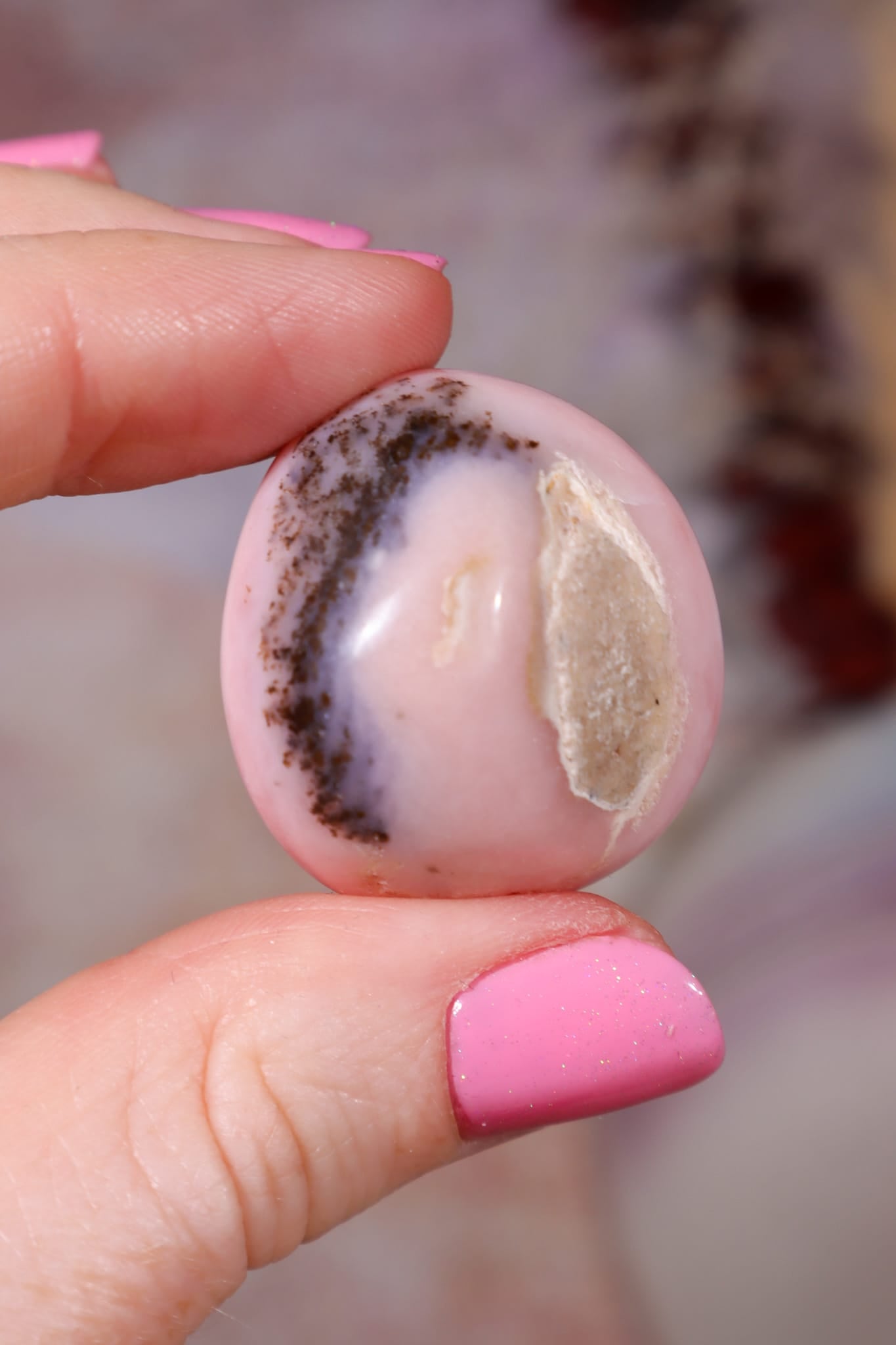 Pink Opal Tumbles | 28mm | Peru Tumblestones Tali & Loz Crystals