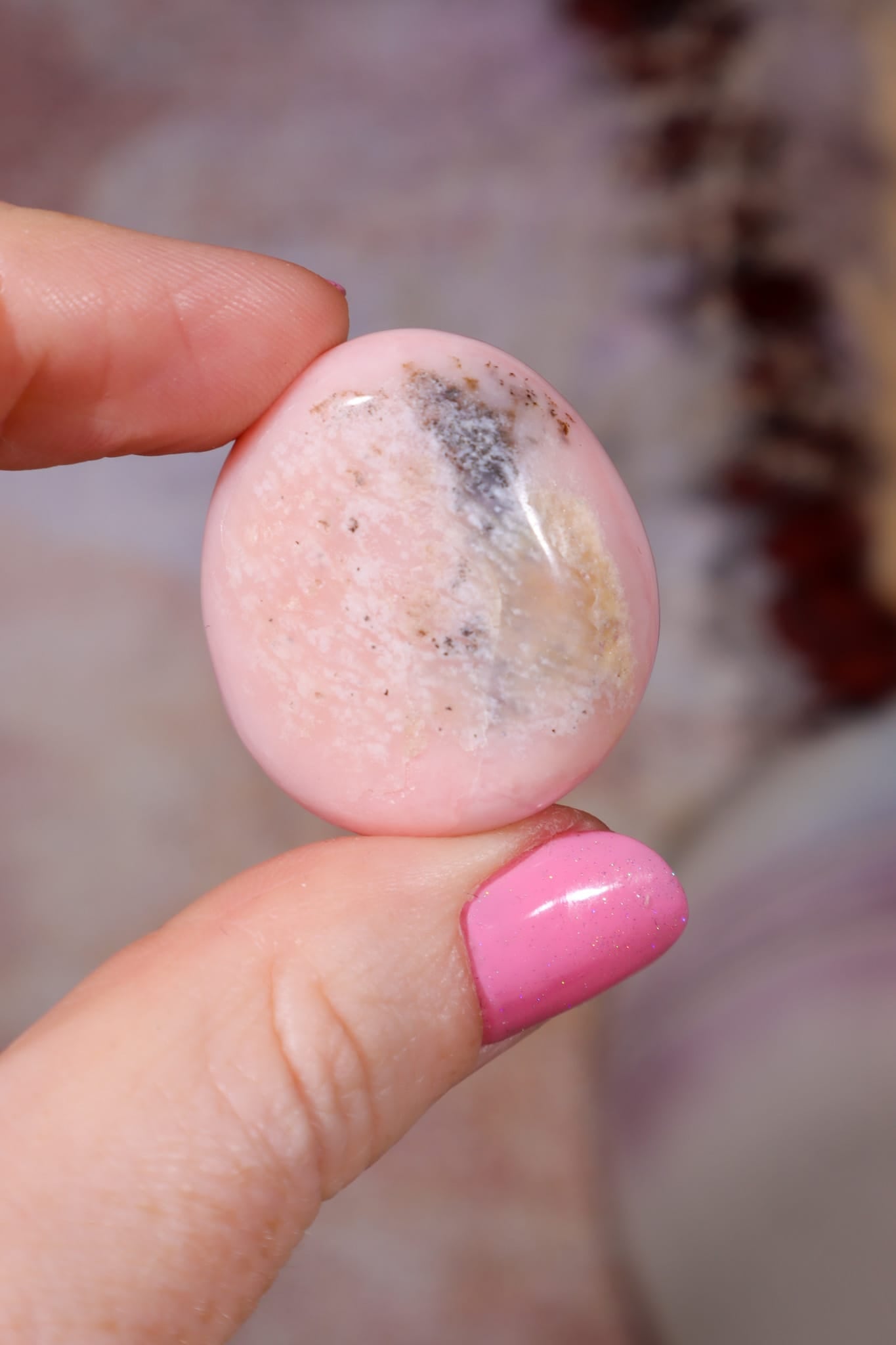 Pink Opal Tumbles | 28mm | Peru Tumblestones Tali & Loz Crystals
